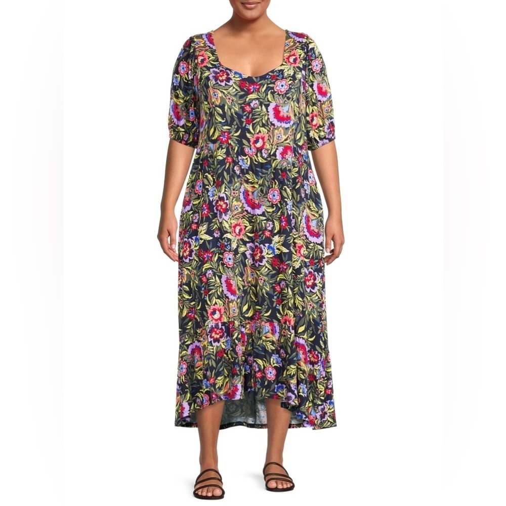Terra & Sky Women's Plus Size Tiered Maxi Dress size 14W